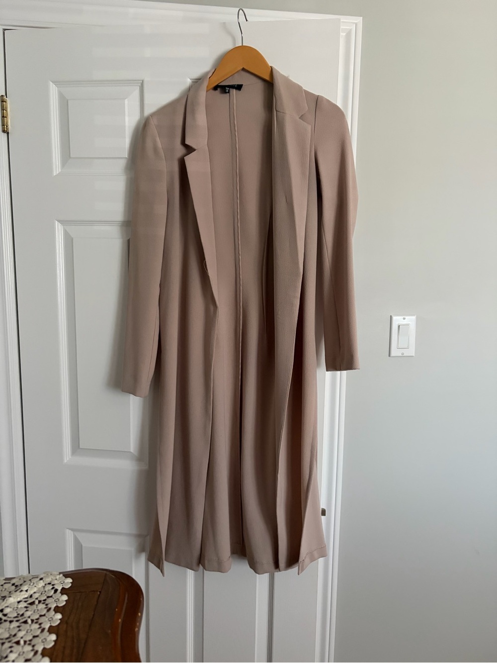 Dynamite Long Taupe Open Blazer Coat